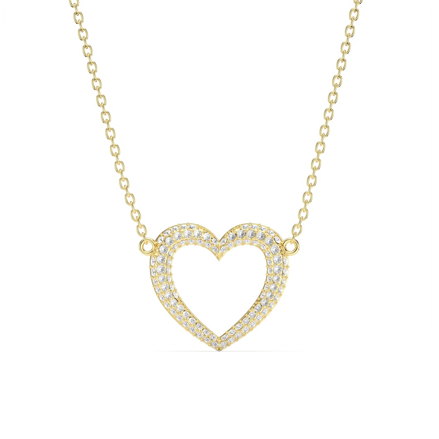 Madeline ‘I Love You’ Necklace & Crystal Stud Earrings in Gold