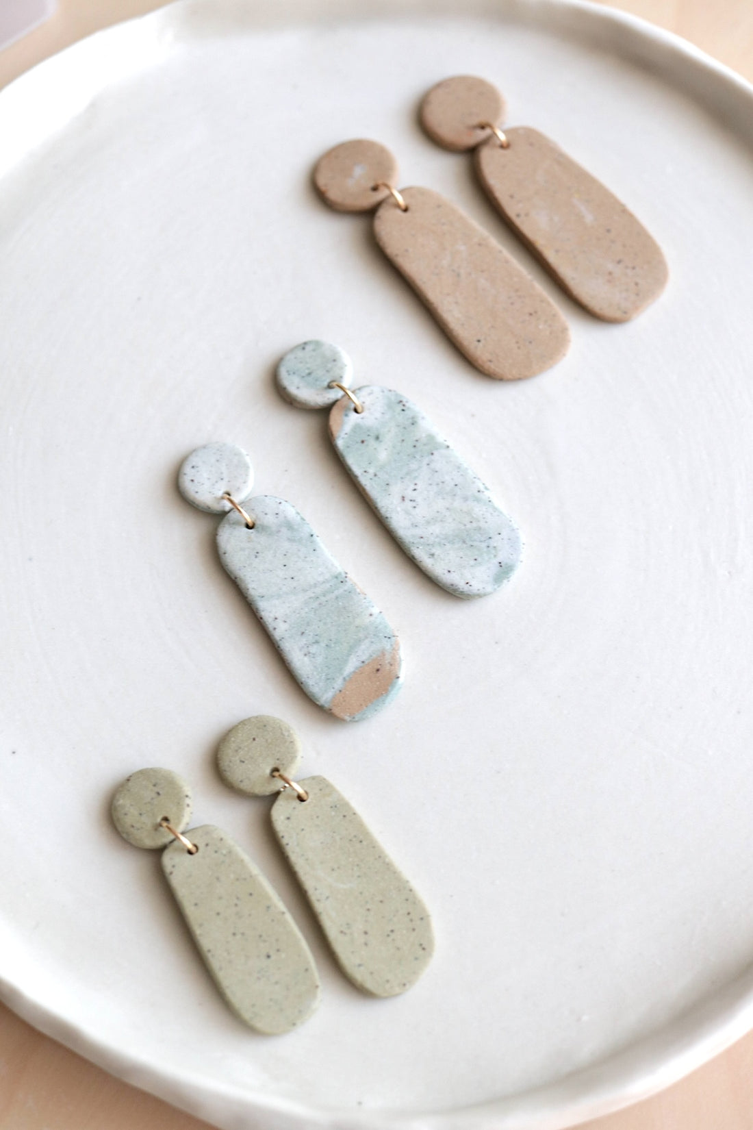Solitude handmade ceramic stoneware earrings inspired by Western Australia's Ningaloo coast