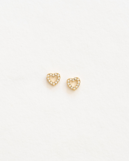 Madeline ‘I Love You’ Necklace & Crystal Stud Earrings in Gold