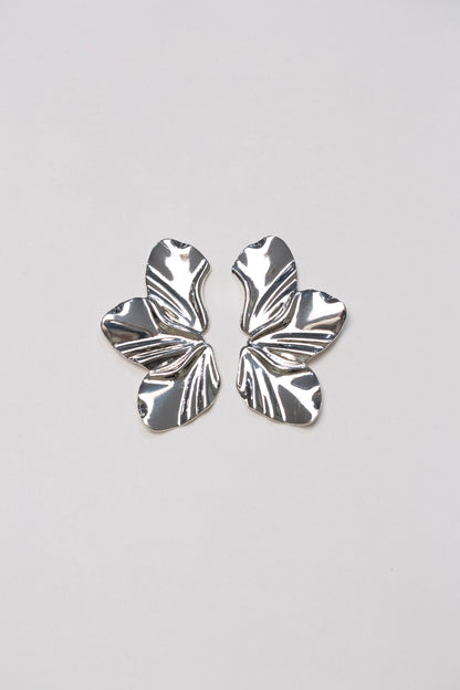 Silver Flora Statement Earrings