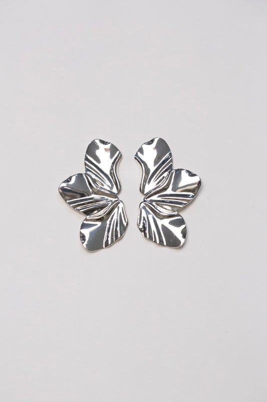 Silver Flora Statement Earrings